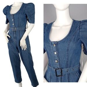 Jessica Simpson Women's Denim Jumpsuit  Wash Belted One Piece 100% cotton